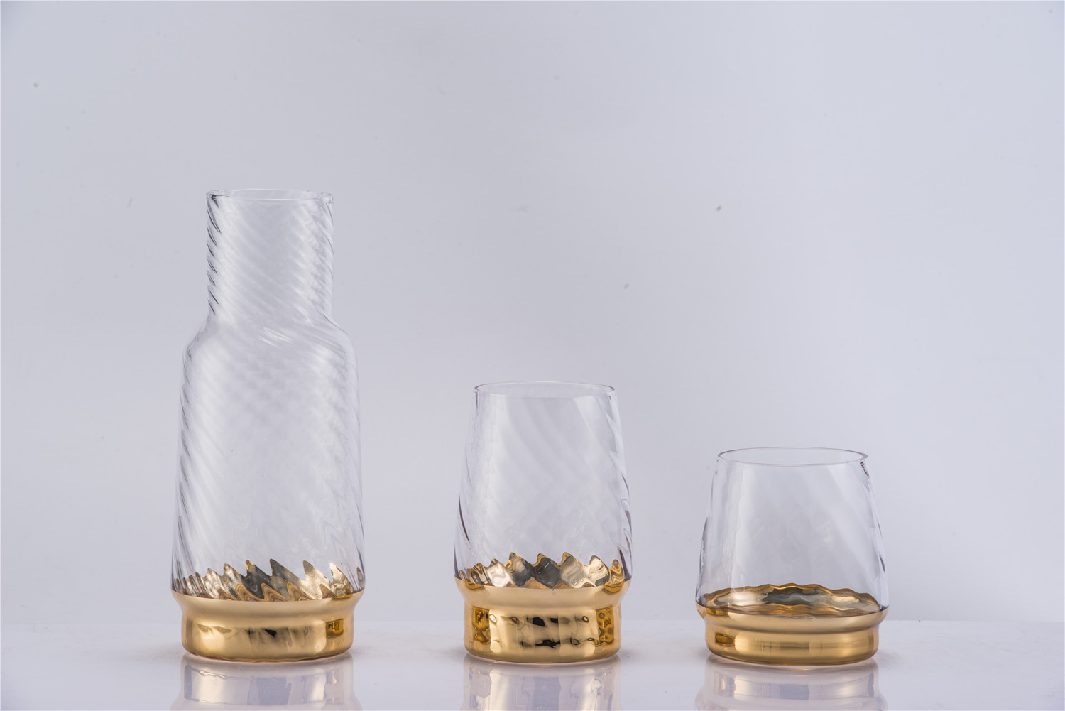 Gold plated glass jars
