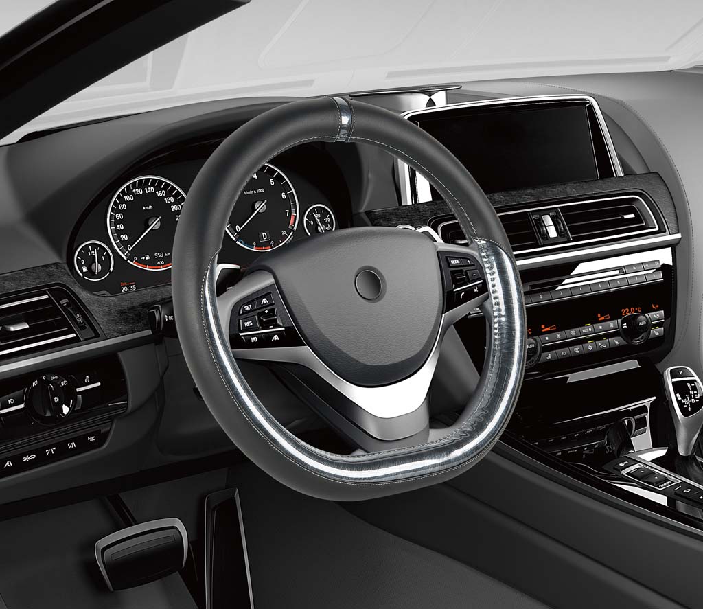 Popular PU flat bottom steering wheel cover