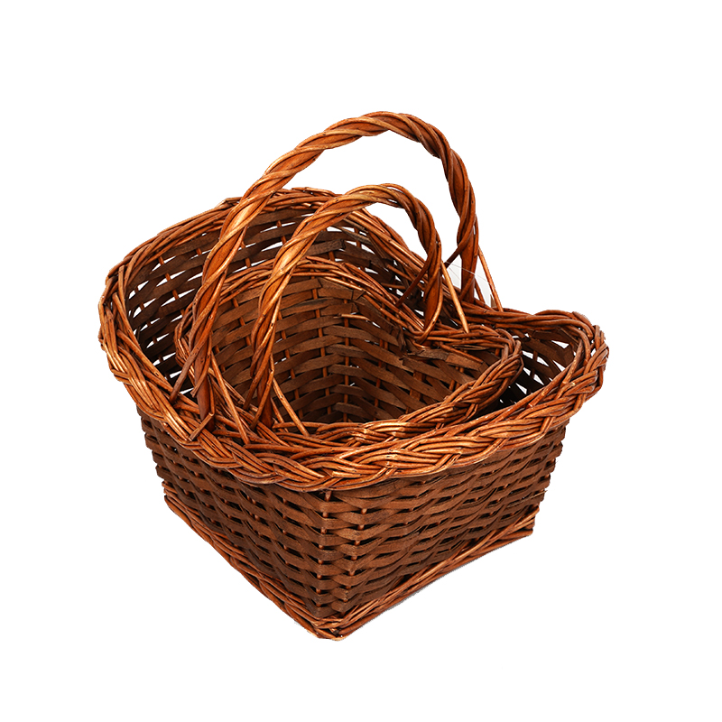 Customize Wholesale Willow Gift Packing Handmade Woven Fruit Storage Christmas Natural Wicker Basket