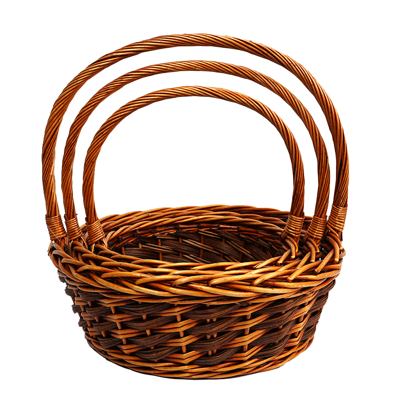“1ACustomize Wholesale Willow Gift Packing Handmade Woven Fruit Storage Christmas Natural Wicker BasketCheap Handmade bamboo Willow Best Sellers linyi linshu