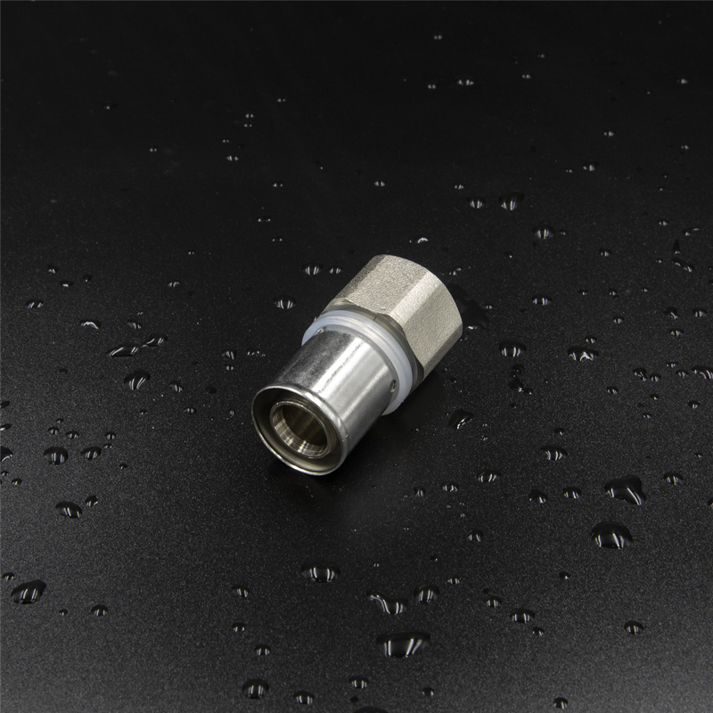 Brass Press Fitting Female Straight Nickel Plated