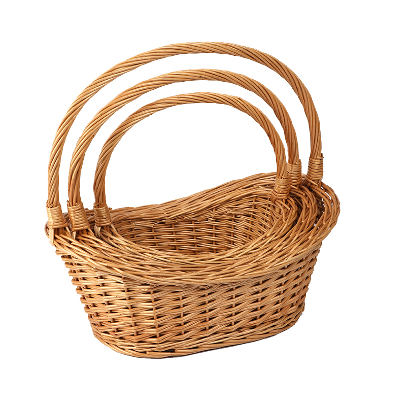"1ACustomize Wholesale Willow Gift Packing Handmade Woven Fruit Storage Christmas Natural Wicker Basket Cheap Handmade Willow Best Sellers linyi linshu Shandong