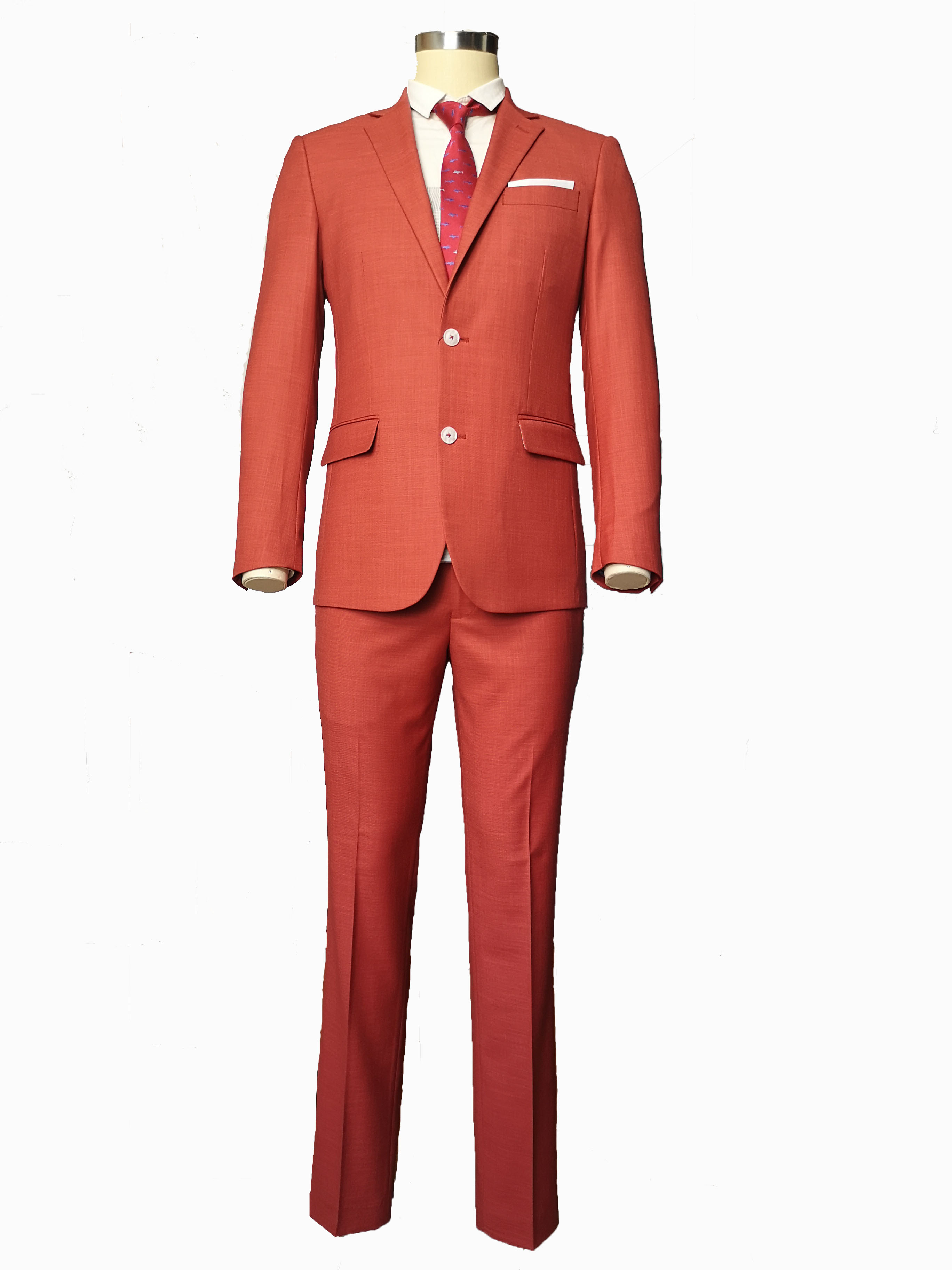 Burgundy Skinny Fit Men’s Suits With Stretch
