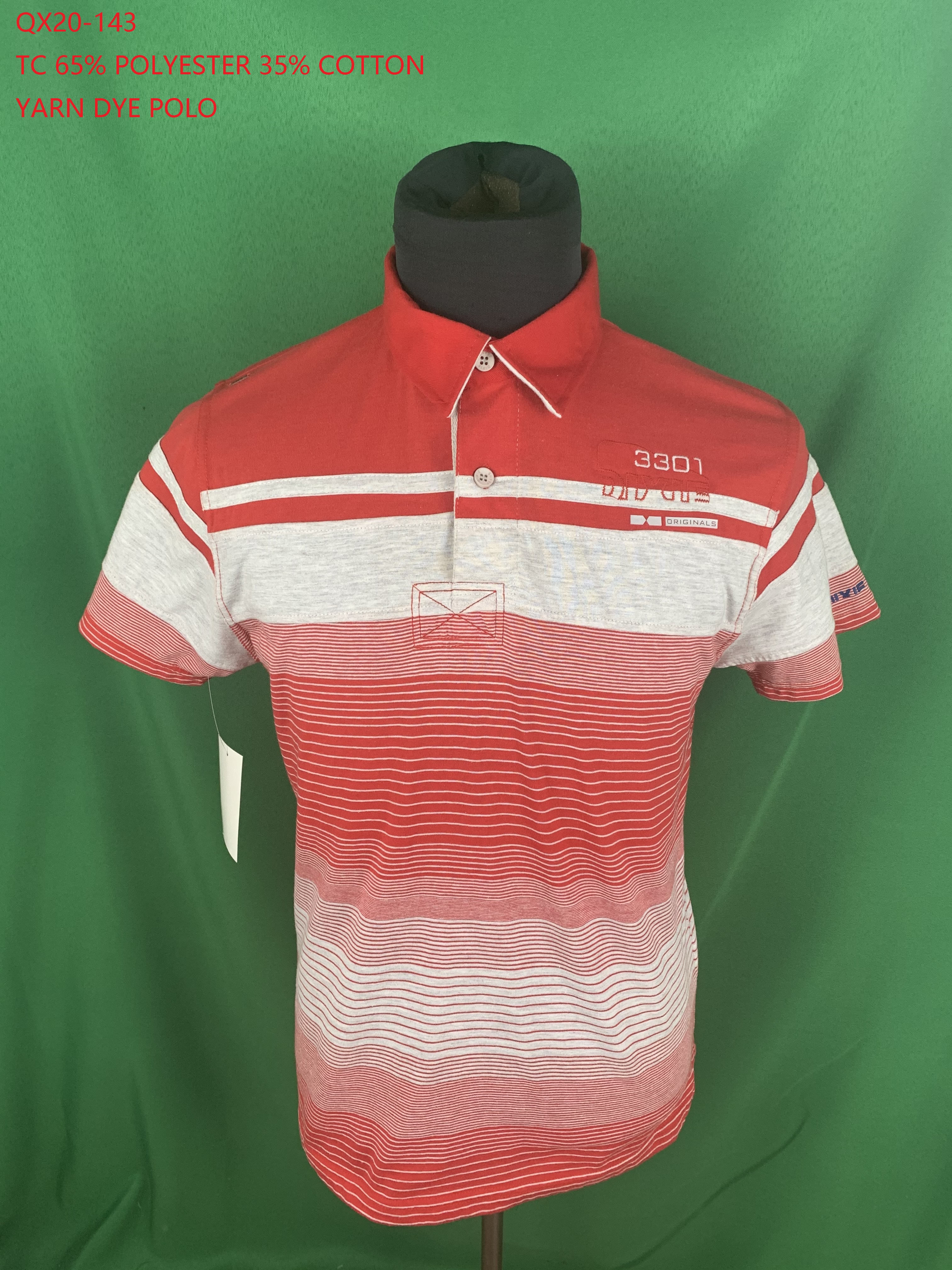 Qx20-143 Tc Yarn Dye Polo
