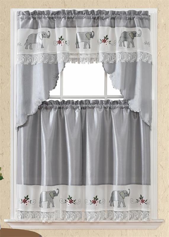 Kitchen curtain with lace HY20K060