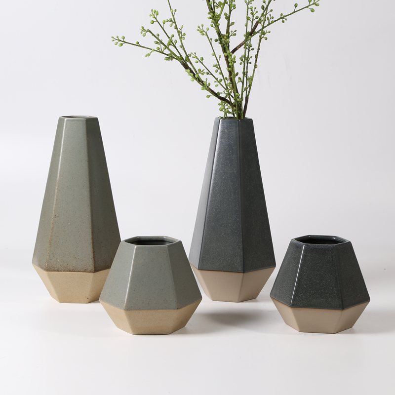 Sandstone vase,reactive glaze,half glaze, non glaze