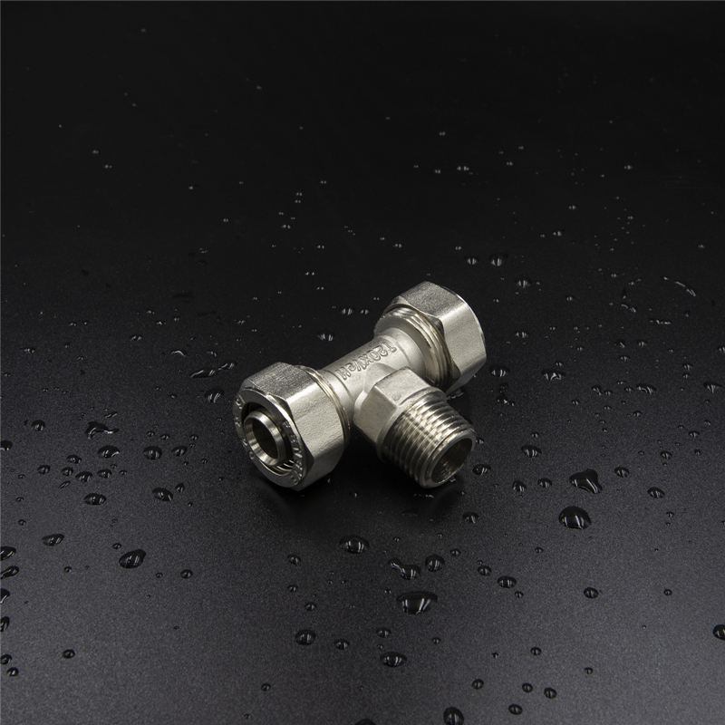 Brass Screw Fitting Male Tee Nickel Plated