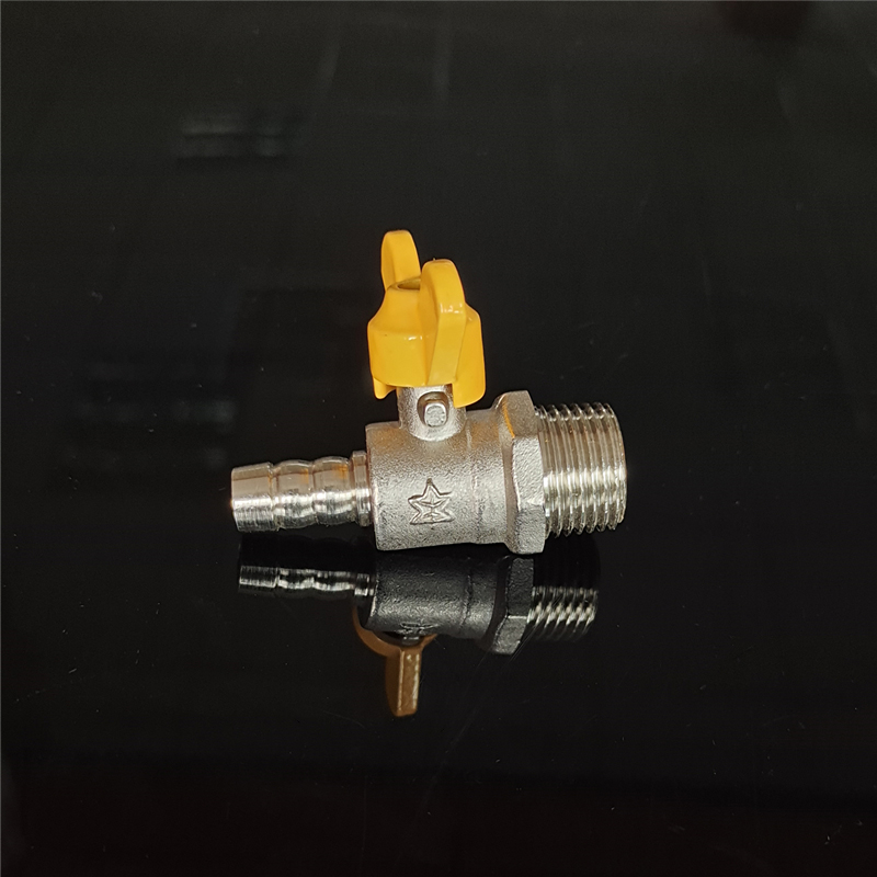 Brass Gas Valve Male Nickel Plated