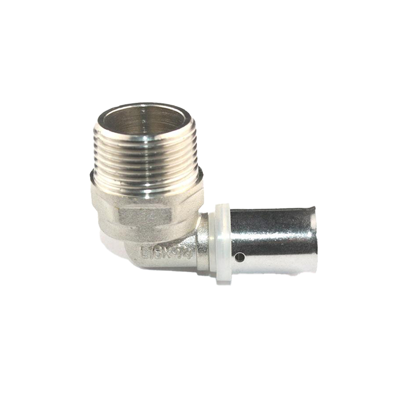 Brass Press Fitting Male Elbow Nickel Plated