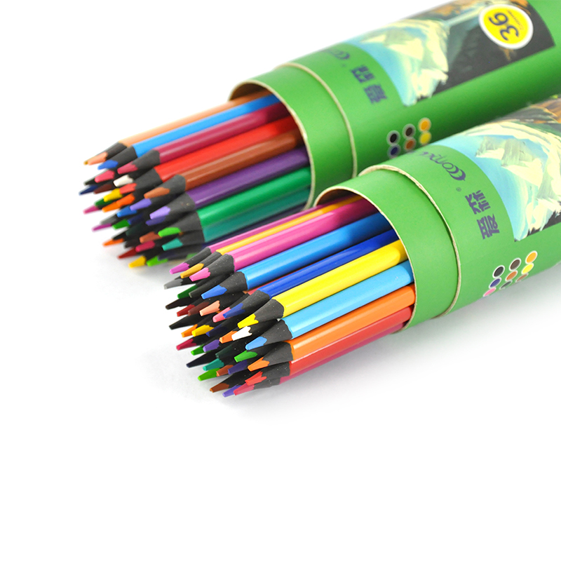 36's Plastic colored pencils in paper tube school supplies