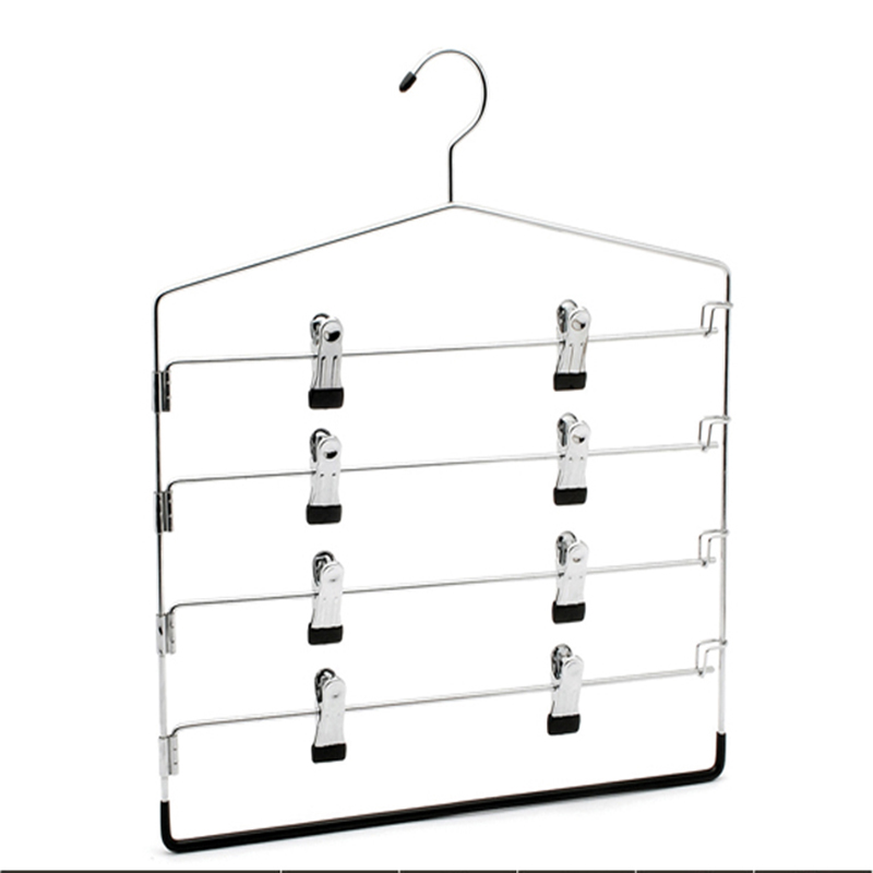 Metal hanger pants hanger 4 layers clips pants hanger