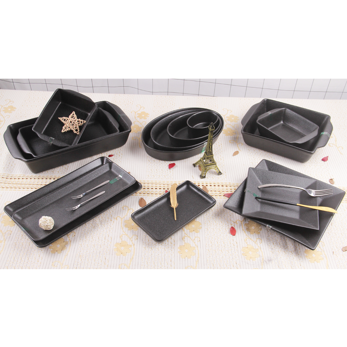 Onyx black bakeware/serving ware collection
