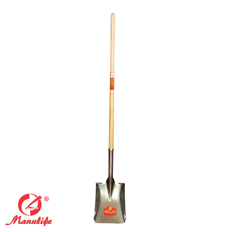 Long wooden handle shovel