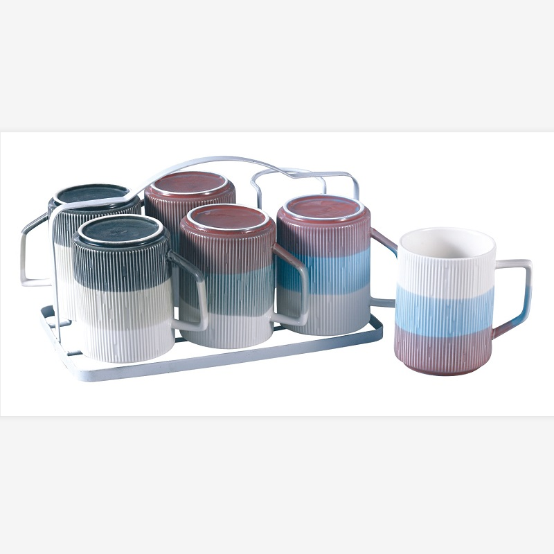12pcs set 6cups & 6saucers with metal stand