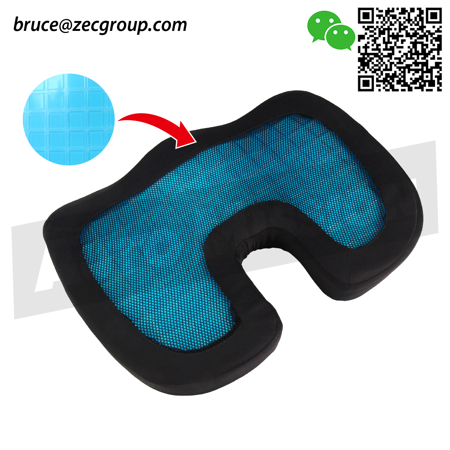 Memory foam seat cushion with gel