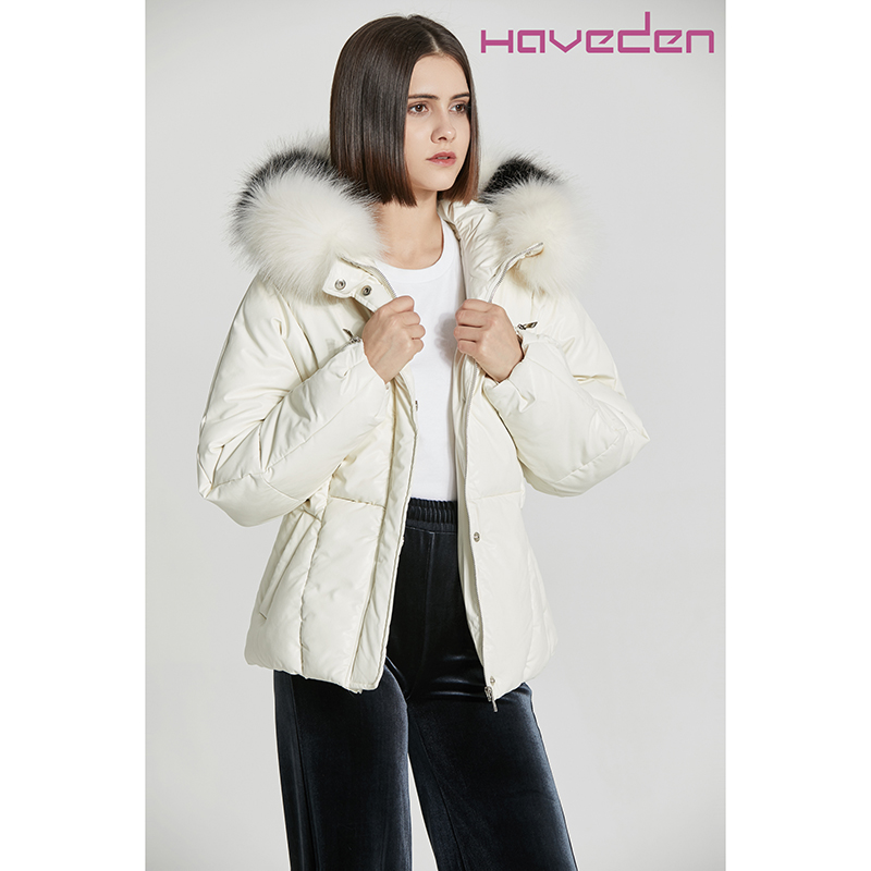 Ladies' Padding Short Jacket With Hood