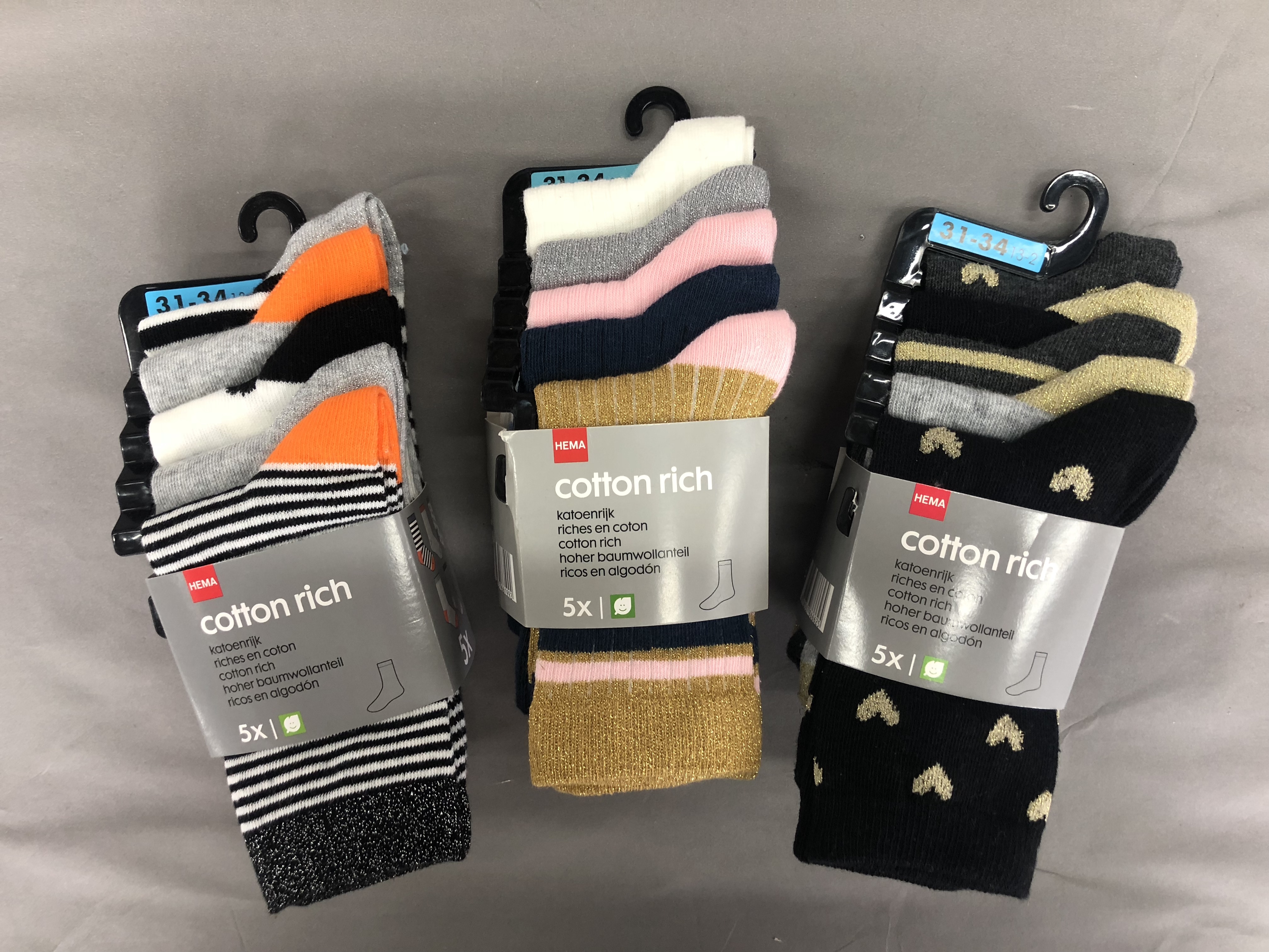 5pack kid's socks with lurex