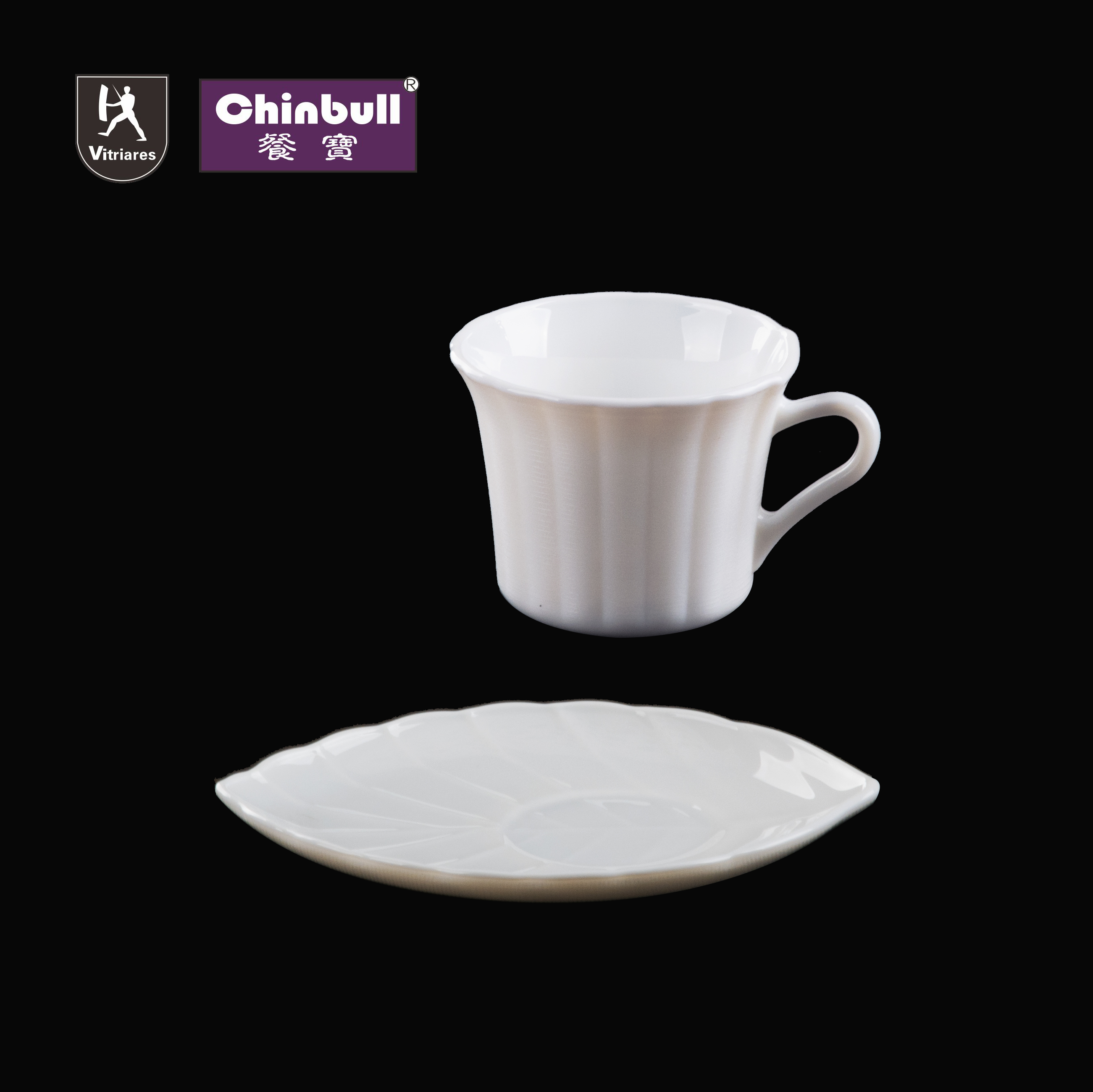 Leaf Coffee cup and saucer (opal glassware）