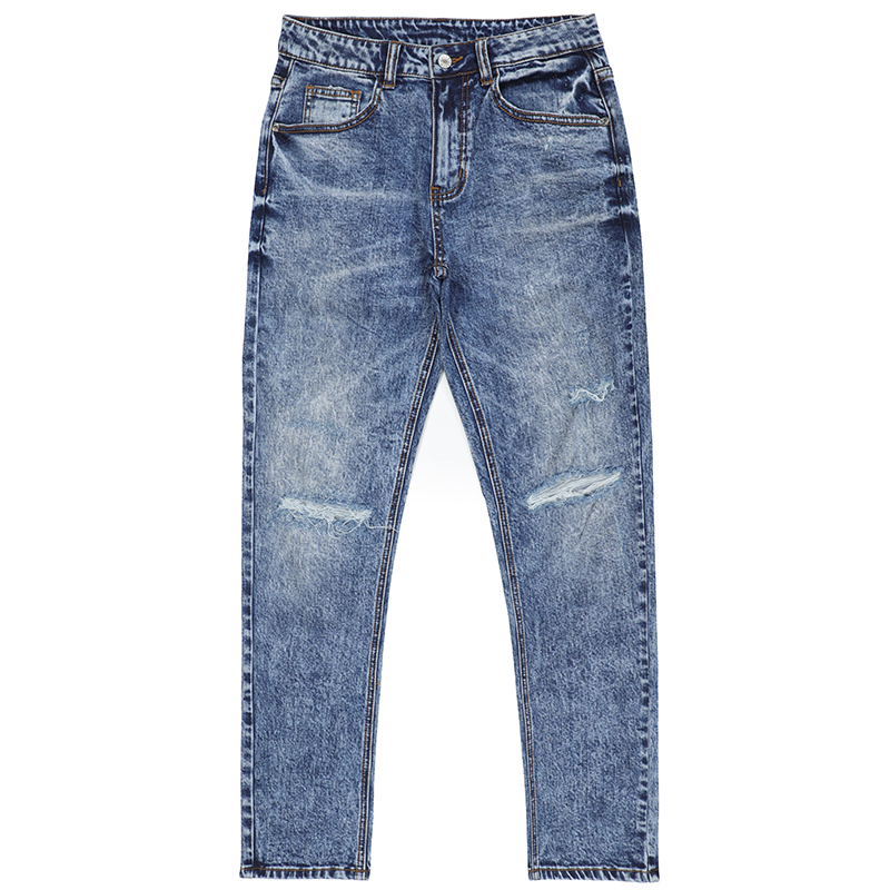 2024New Style spandex jeans denim jeans Ripped acid washed men custom jeans trousers G2329-Z