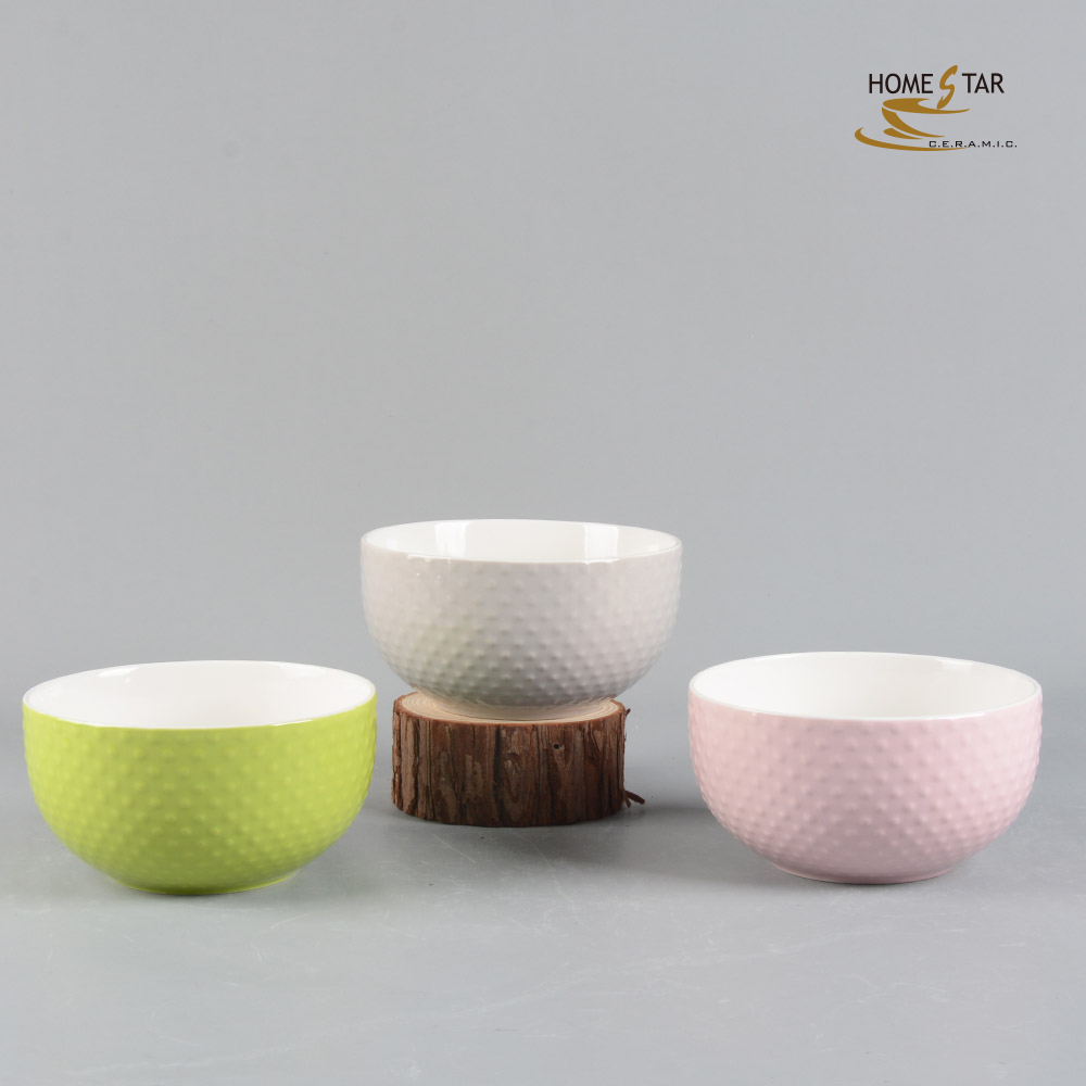 5.5‘’New bone china glaze embossed bowl