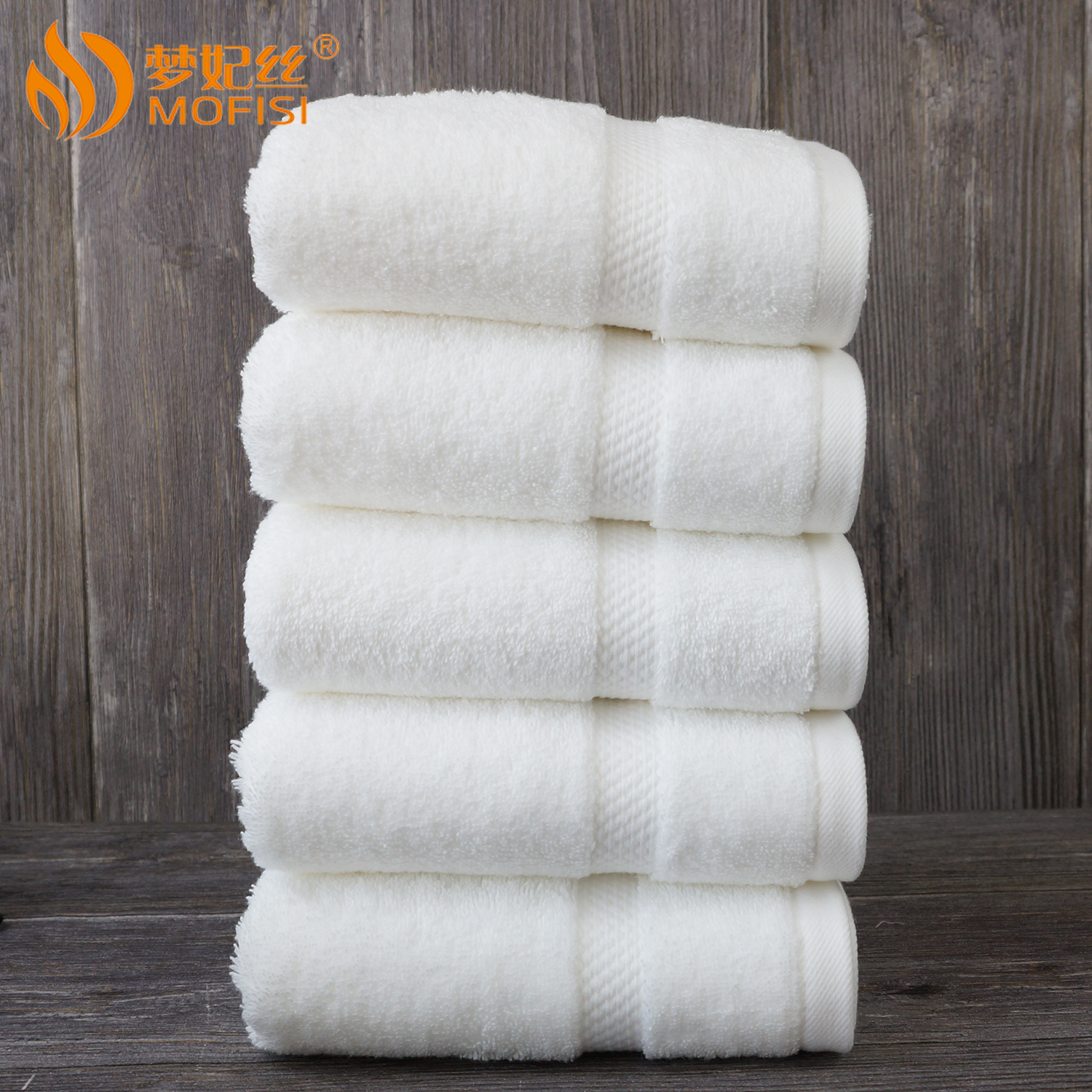 Custom Luxury Dobby Bleached Hand Towel 100% Cotton