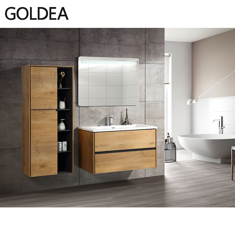 Bathroom Vanity Cabinet Set with real wood color