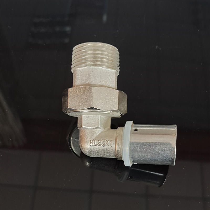 Brass Press Fitting Demountable Male Elbow