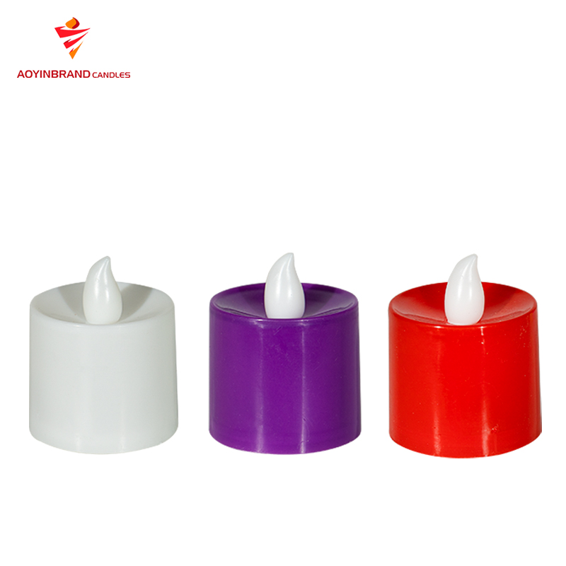 Mini Plastic Wave Flickering Flameless Battery Operated LED Tea Light Candle for Home Decor