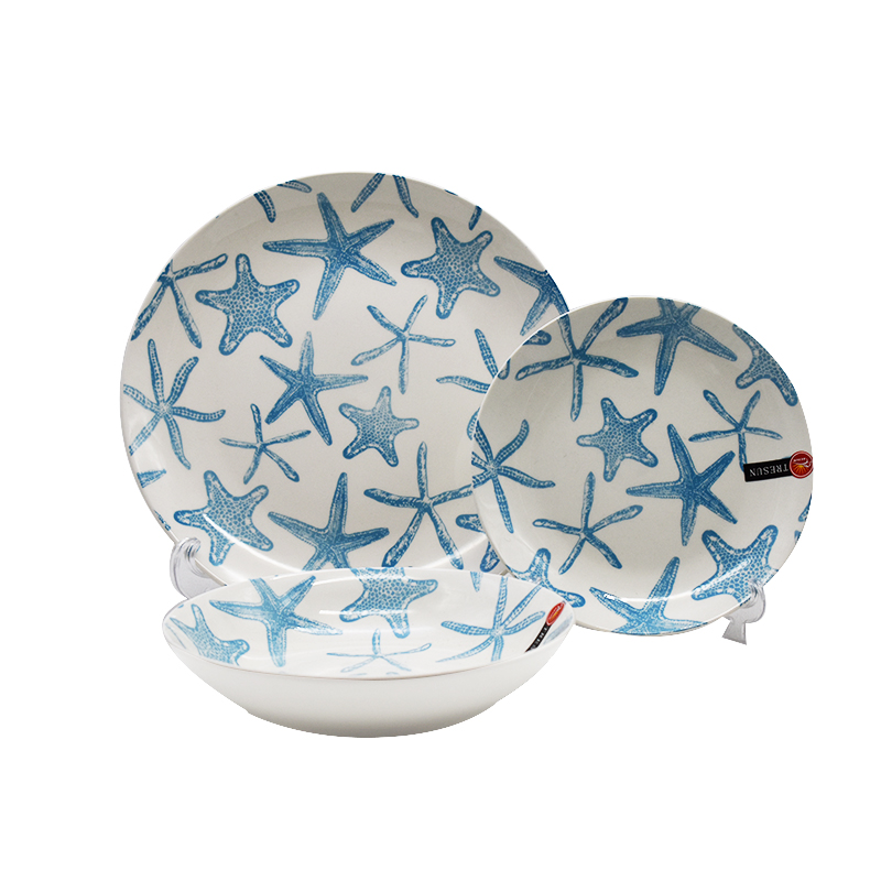 18pcs porcelain padprinting dinner set