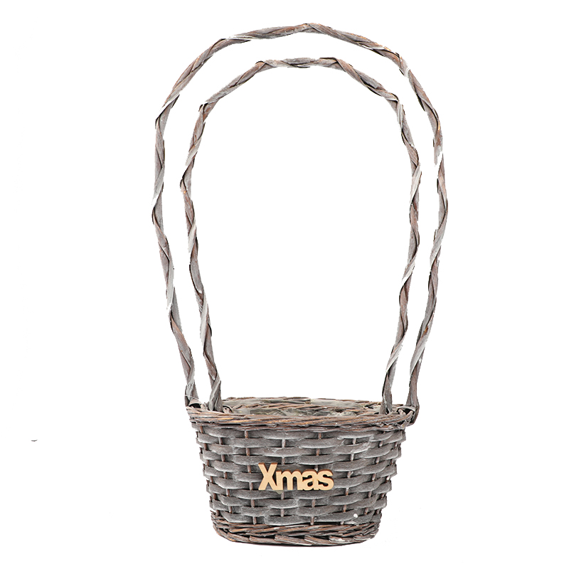 Customize Wholesale Willow Gift Packing Handmade Woven Fruit Storage Christmas Natural Wicker Basket