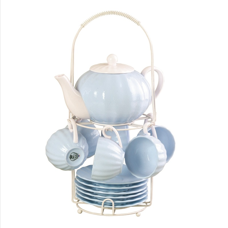Coffee set with metal stand