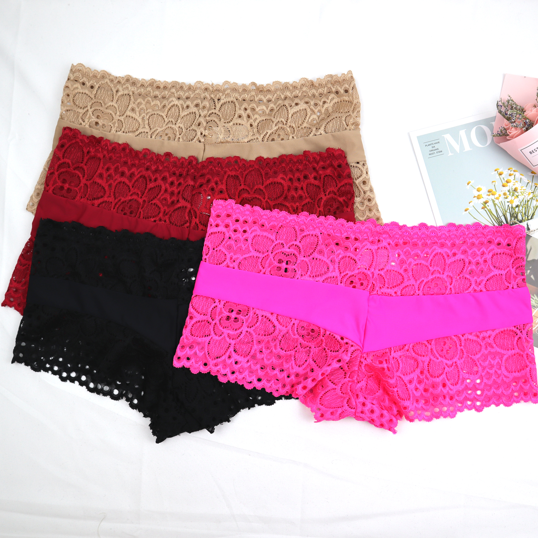 Sexy Lace Panties Women Lingerie Pretty Briefs nylon seamless Mid Waist ladies Underwear