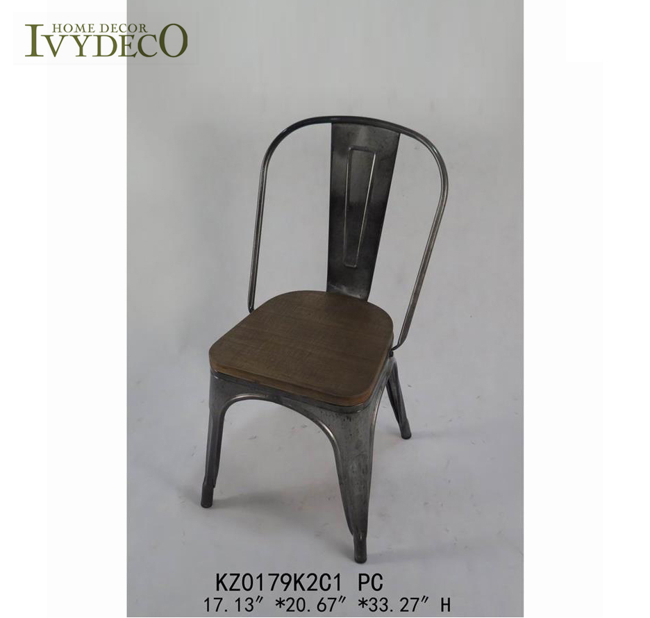 Industrial wind iron wood chair