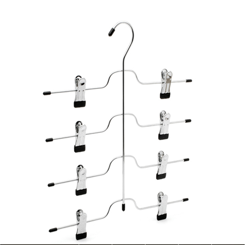 Metal pants hanger 4 layers clips pants hanger