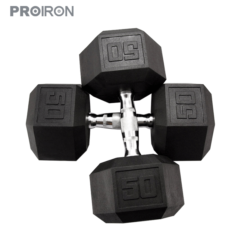 50LB Rubber Hex Dumbbell