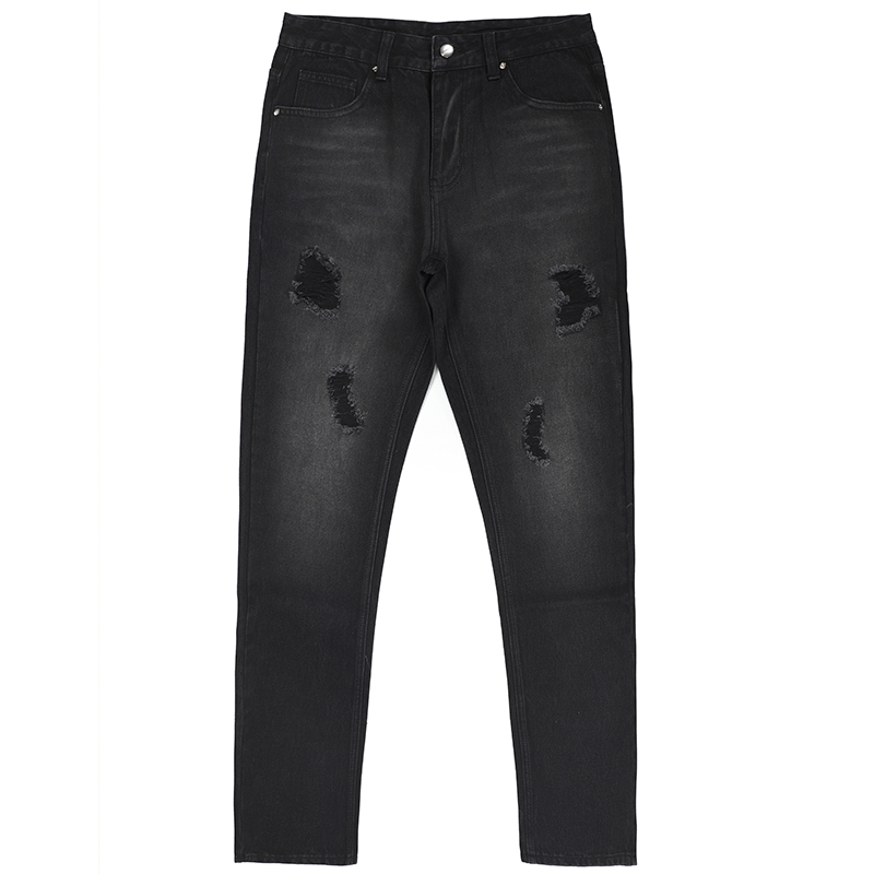 2026 Fashion Black denim jeans ripped skinny men jeans trousers G2322-Z