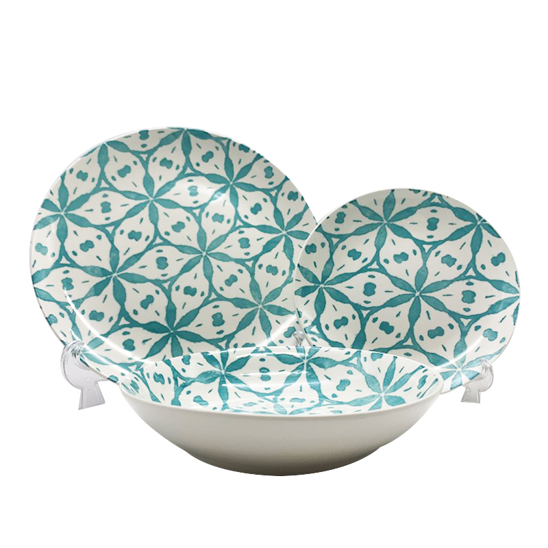 18pcs porcelain padprinting dinner set