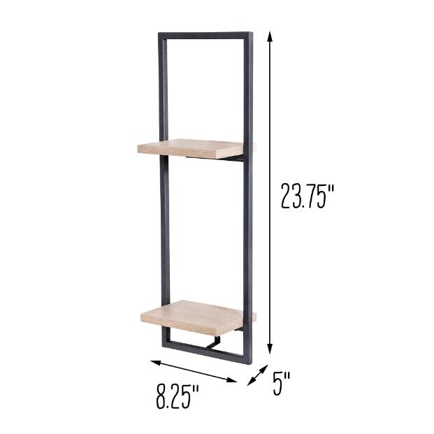 2-Tier Floating Wall Shelf