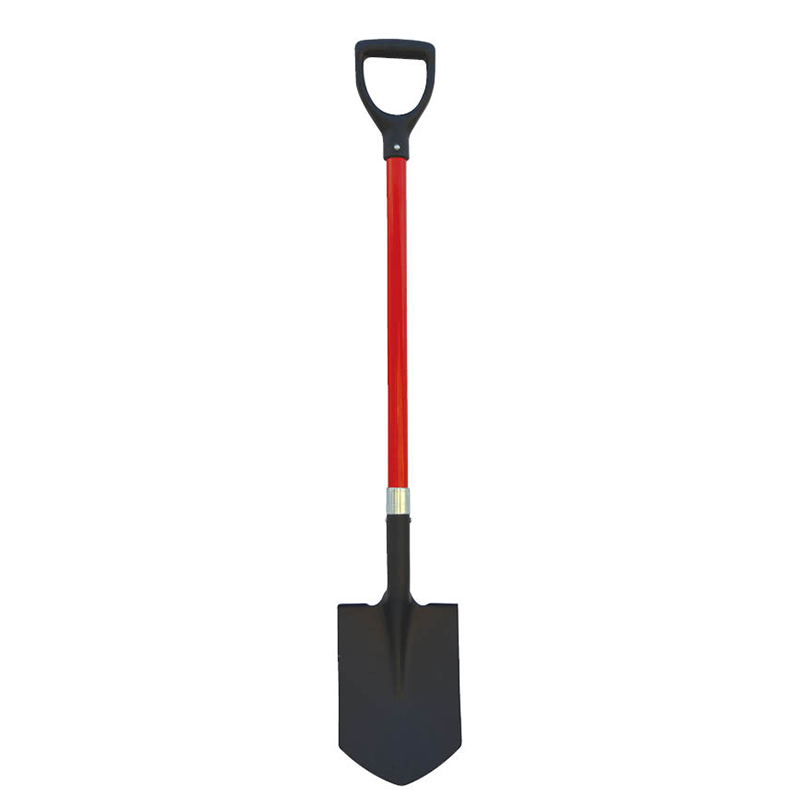 Fiberglass handle shovel plastic D grip
