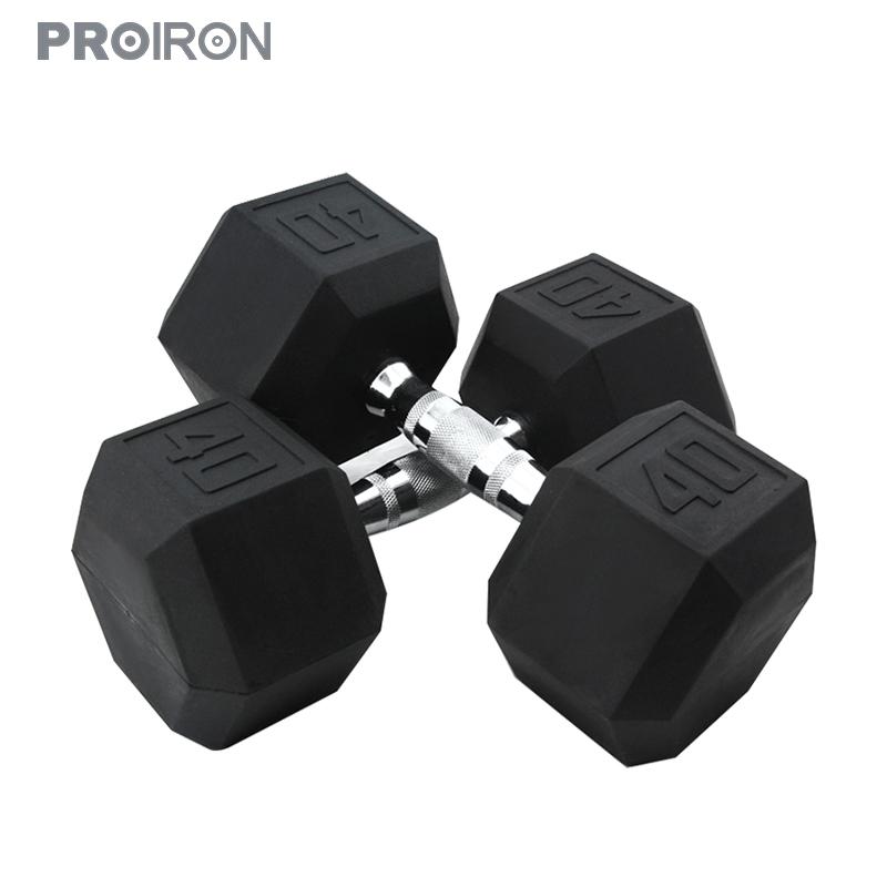 40LB Rubber Hex Dumbbell