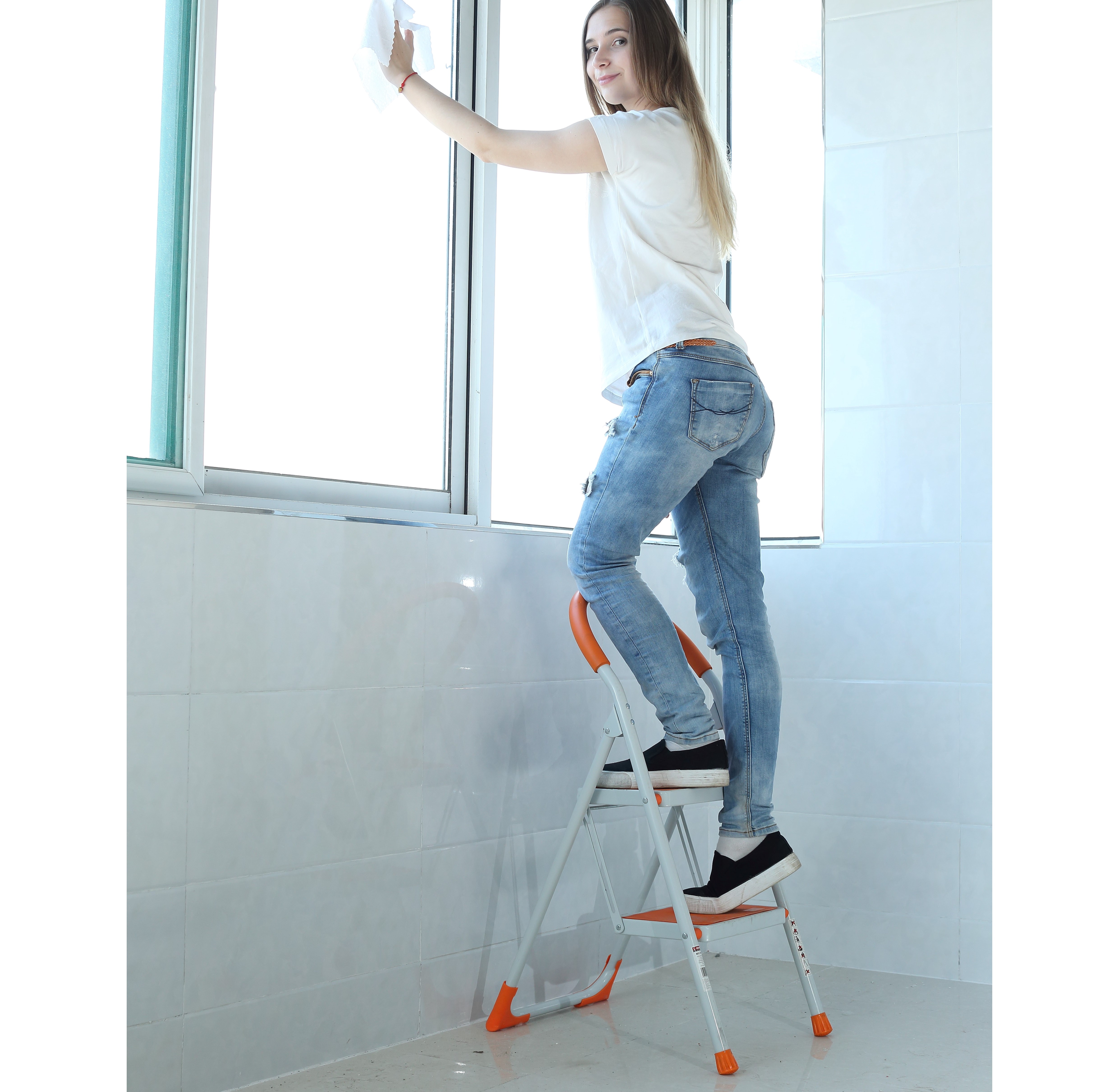 heavy duty foldable 4 Step steel family use household ladder
