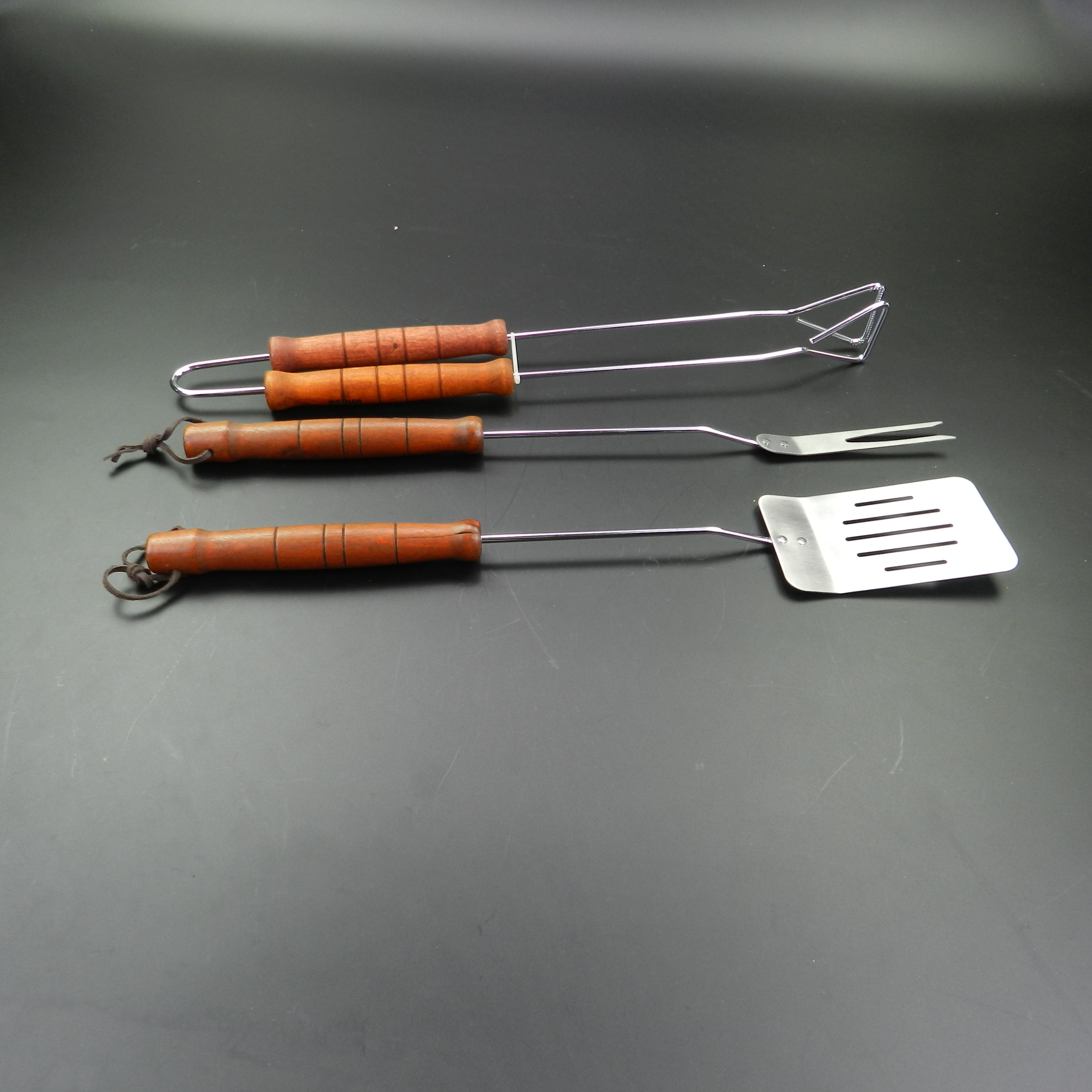 3pcs wooden handle bbq tool