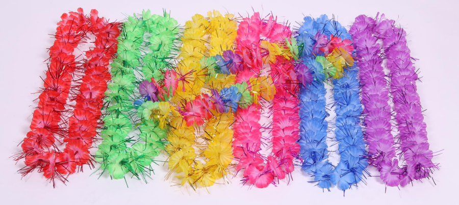 tinsel flower lei