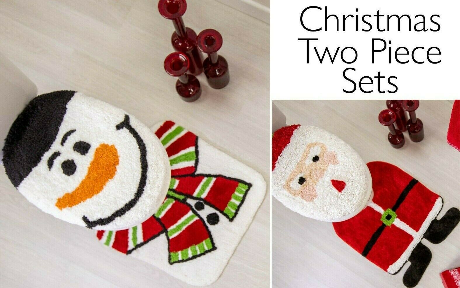 Microfiber Christmas two-piece bath mat