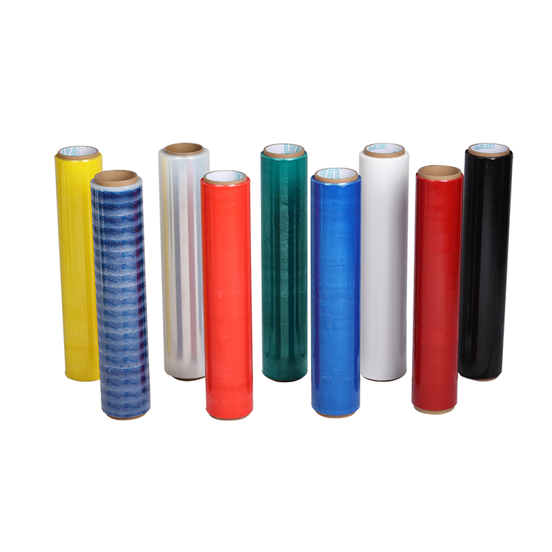 Top quality Color stretch film black white red blue plastic film wrapping color pallets