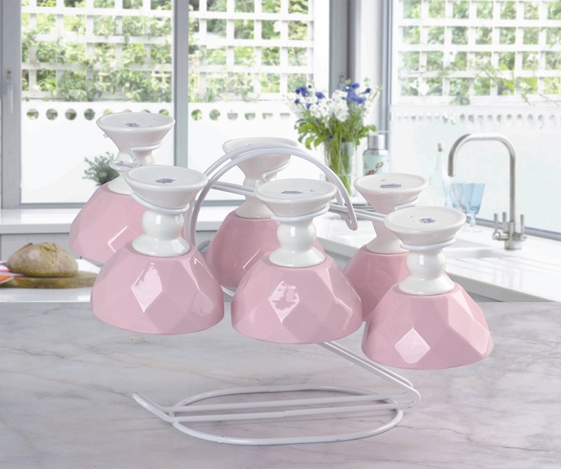 6 pcs ice-cream bowl with stand