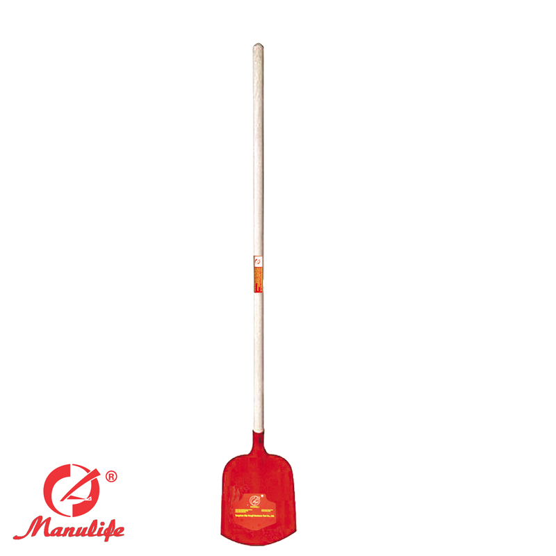 Long wood handle shovel