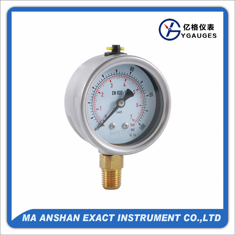 liquid filled pressure gauge-heavy duty manometer-vibrate proof pressure gauge