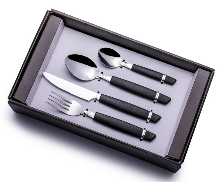 Fork Knife and Spoon Stainless Steel Cutlery Set with Plastic Handle