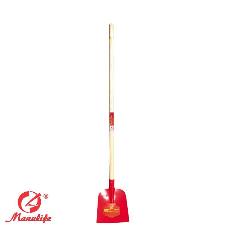 Long wooden handle shovel
